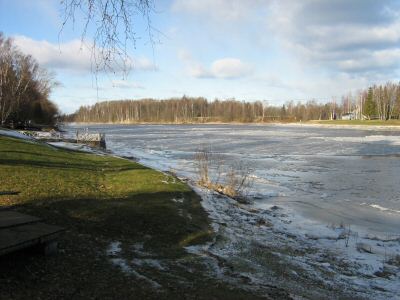 Kokemäenjoen etelänpuoleinen lauttaranta, 15.2.2008, valok. Timo Korkeaoja